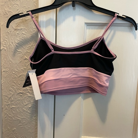 NWT Salt Cove Colorblocked Longline Bikini Top Black M - Picture 3 of 3